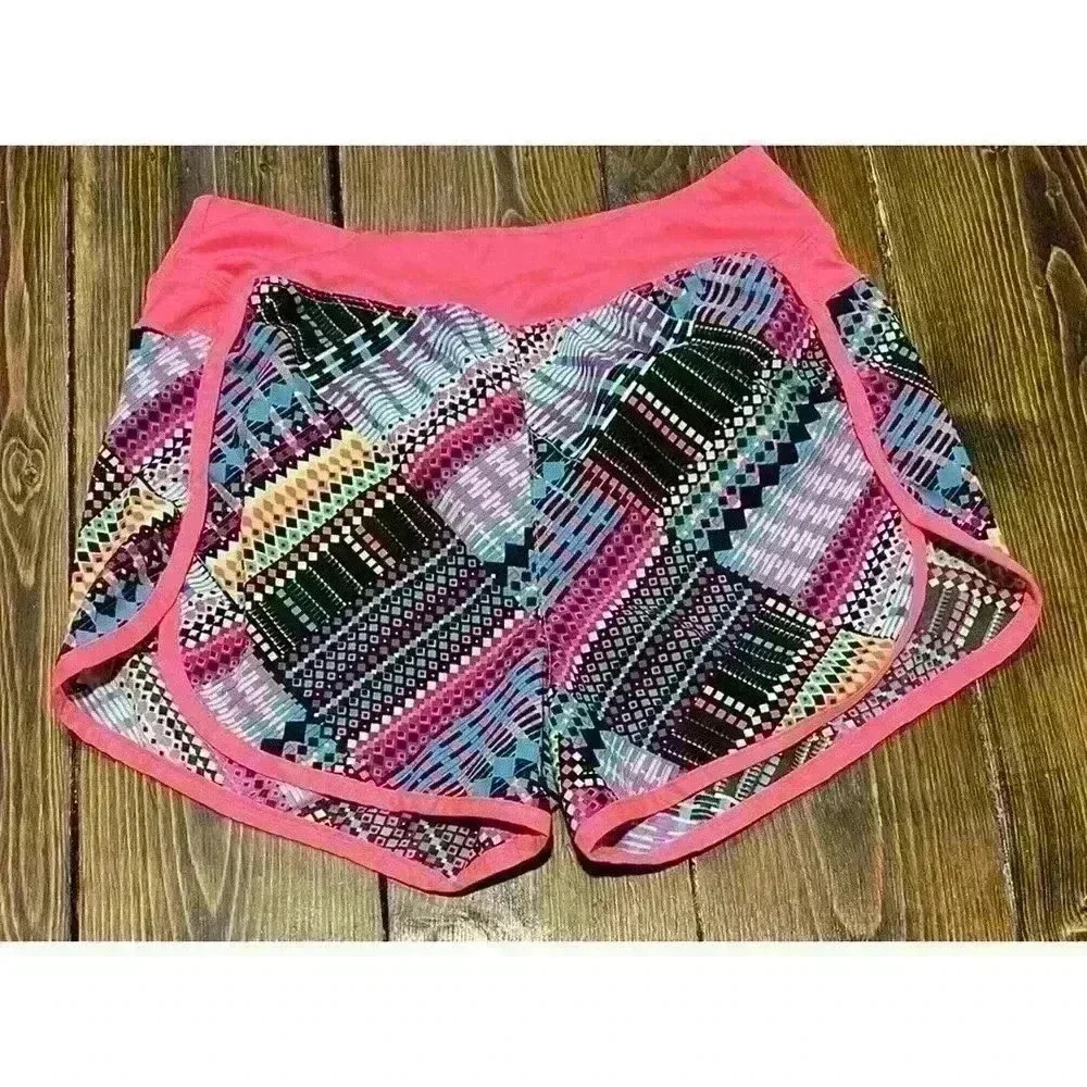 Girls Reebok Performance Athletic Shorts Sz Large 14-16 Multicolor Lined